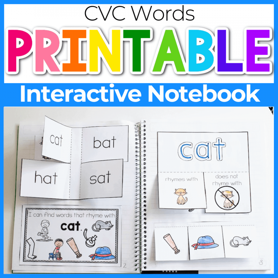 CVC Words Interactive Notebook for Kindergarten - Life Over C