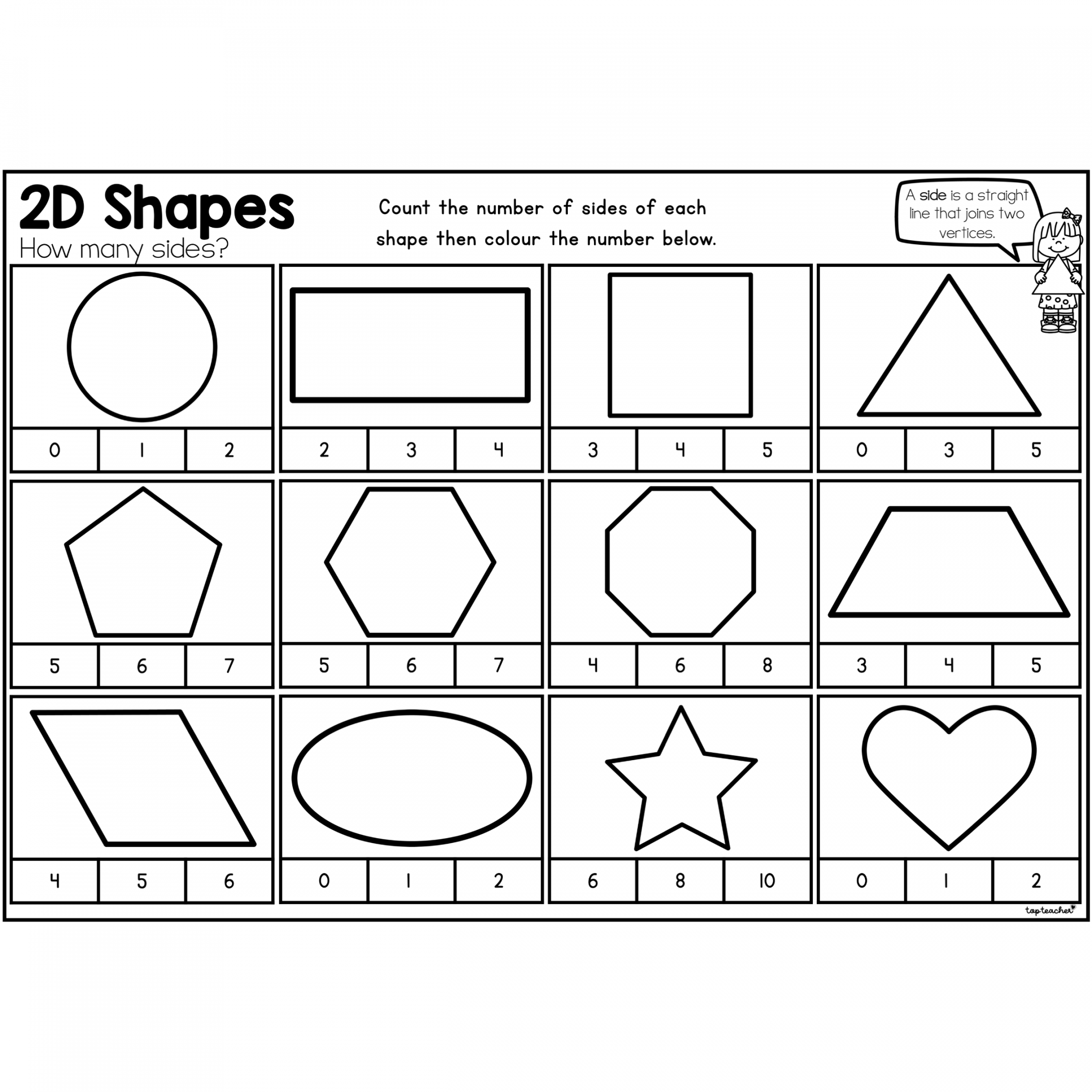 D Shapes: How Many Sides - Top Teacher