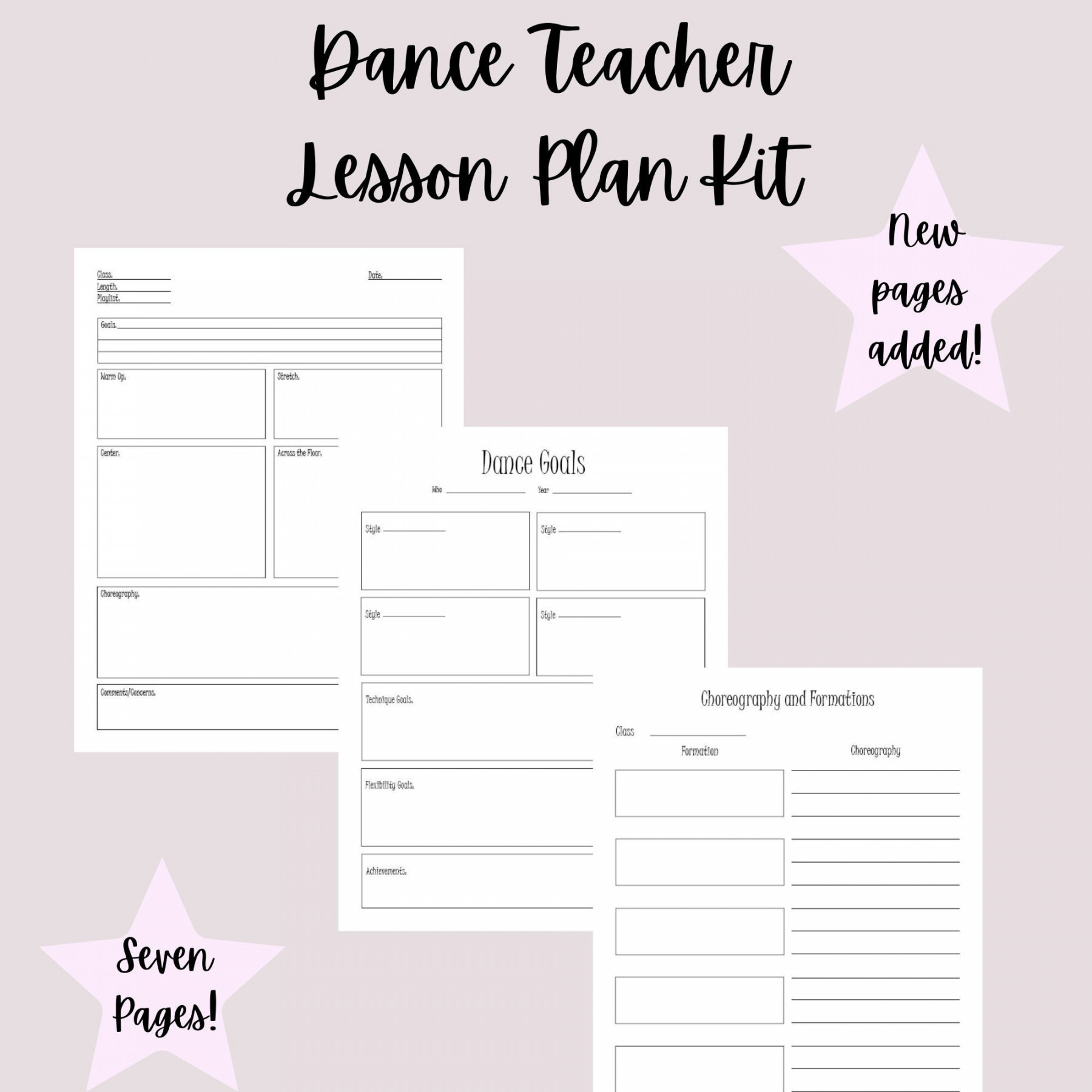 Dance Teacher Lesson Planning Pack (Instant Download) - Etsy