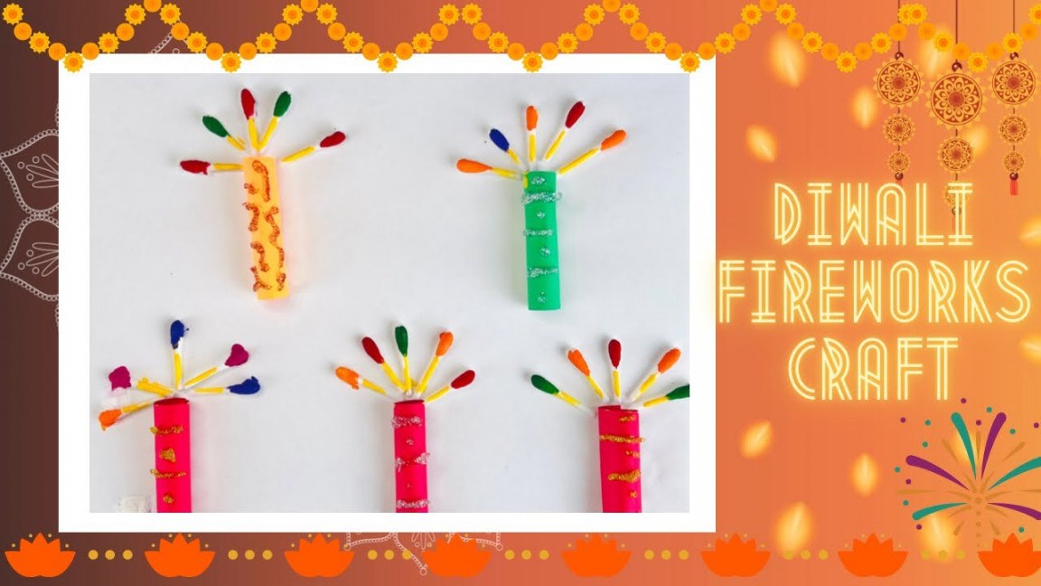 Diy Diwali Fireworks crafts for kids 🧨🎇🎆  Diwali craft ideas 🪔 -  Crafts with Toddler