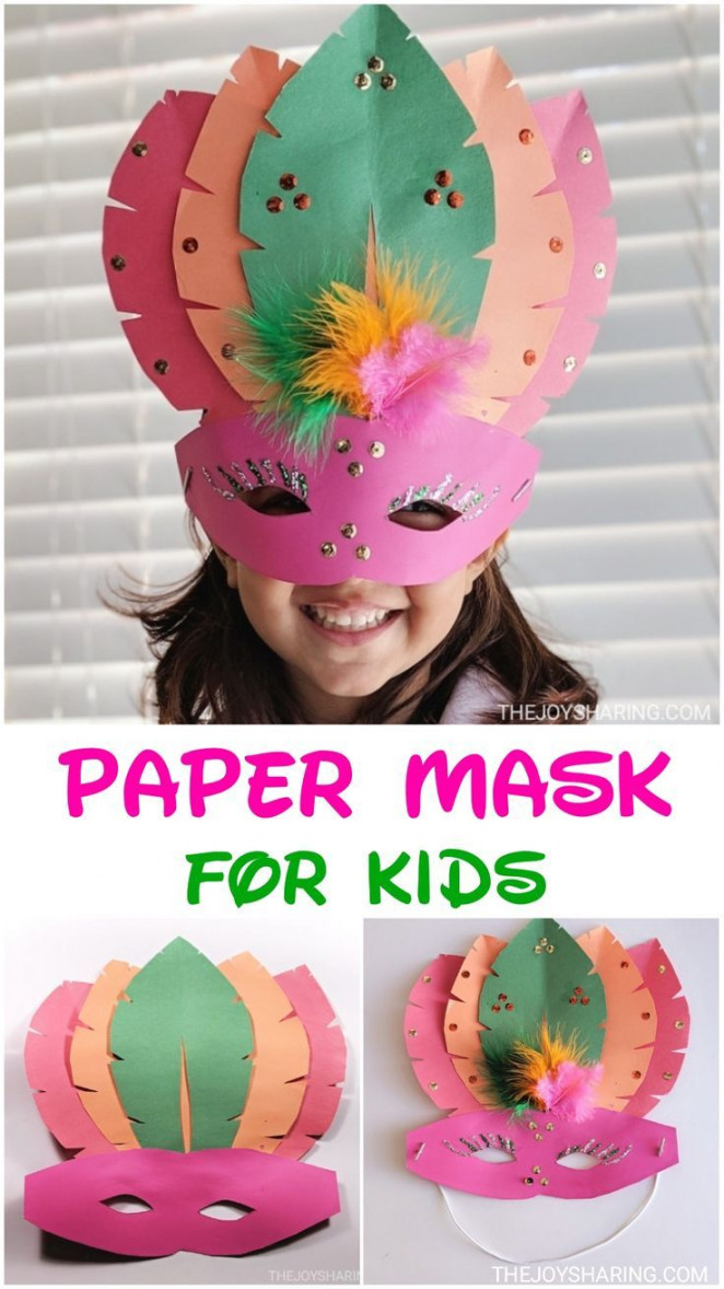 DIY Paper Mask Craft for Kids  Carnival crafts, Mask for kids