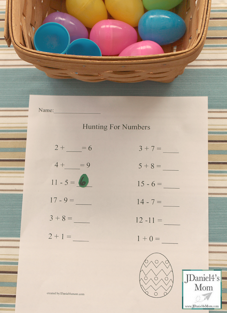 Easter Egg Hunt for Missing Numbers with Printable