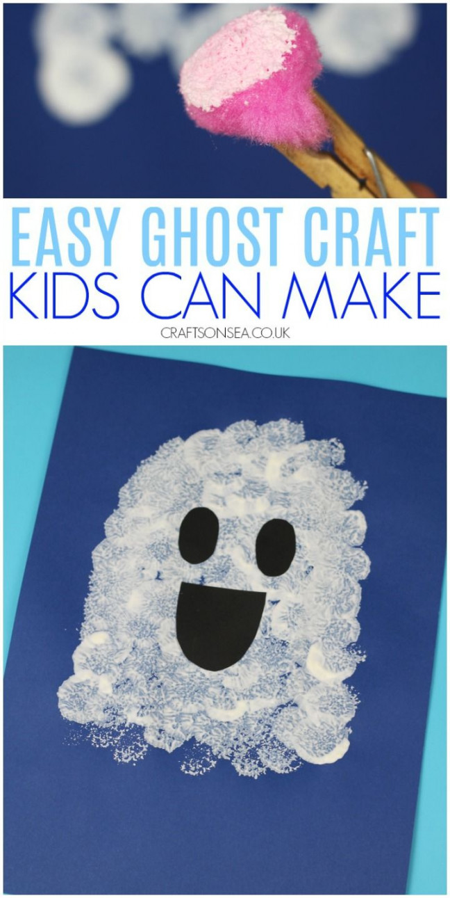 Easy Ghost Craft for Kids  Halloween crafts preschool, Halloween