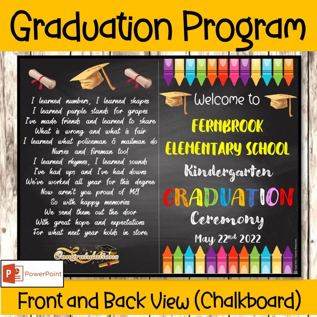 EDITABLE Kindergarten Graduation Ceremony Program Template, for