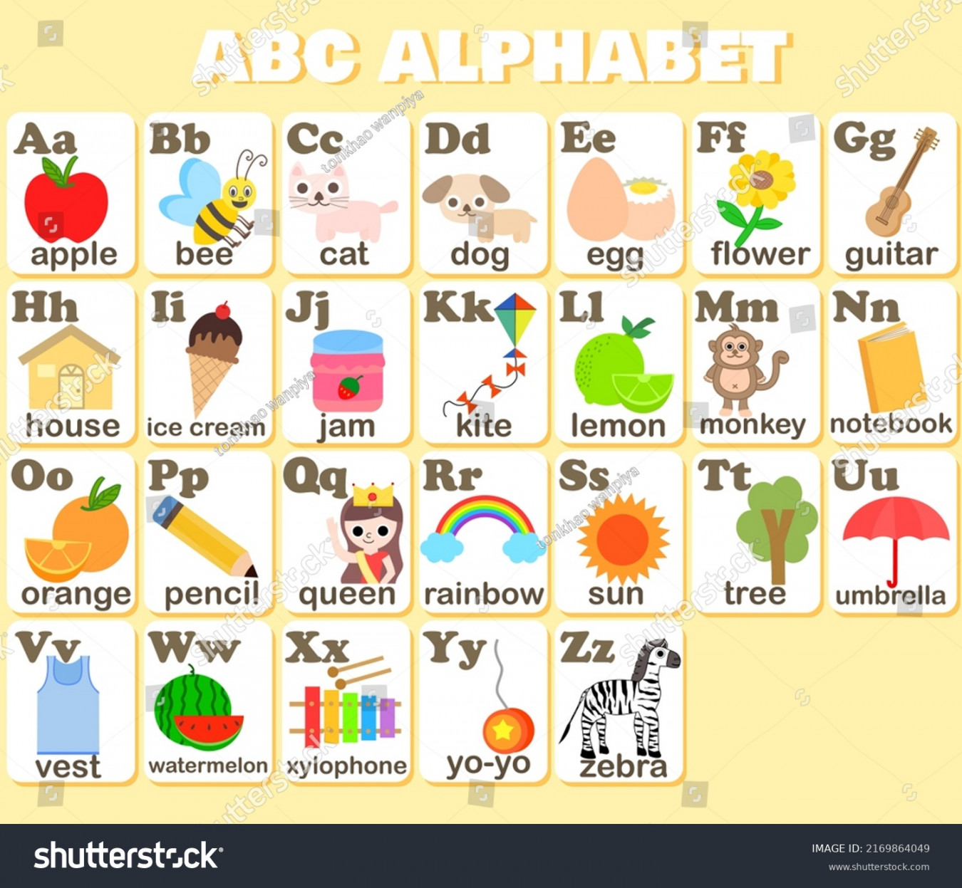 Englisches Alphabet Flash Card.ABC für Kinder