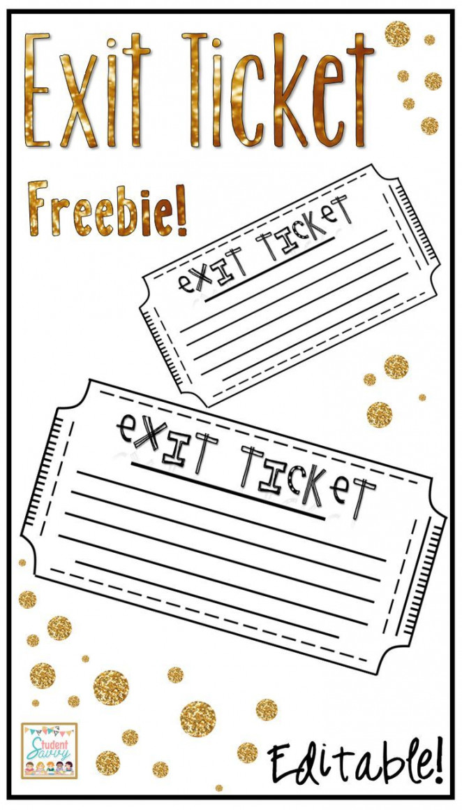 Exit Tickets / Tickets out the door - Free and Editable!  Exit