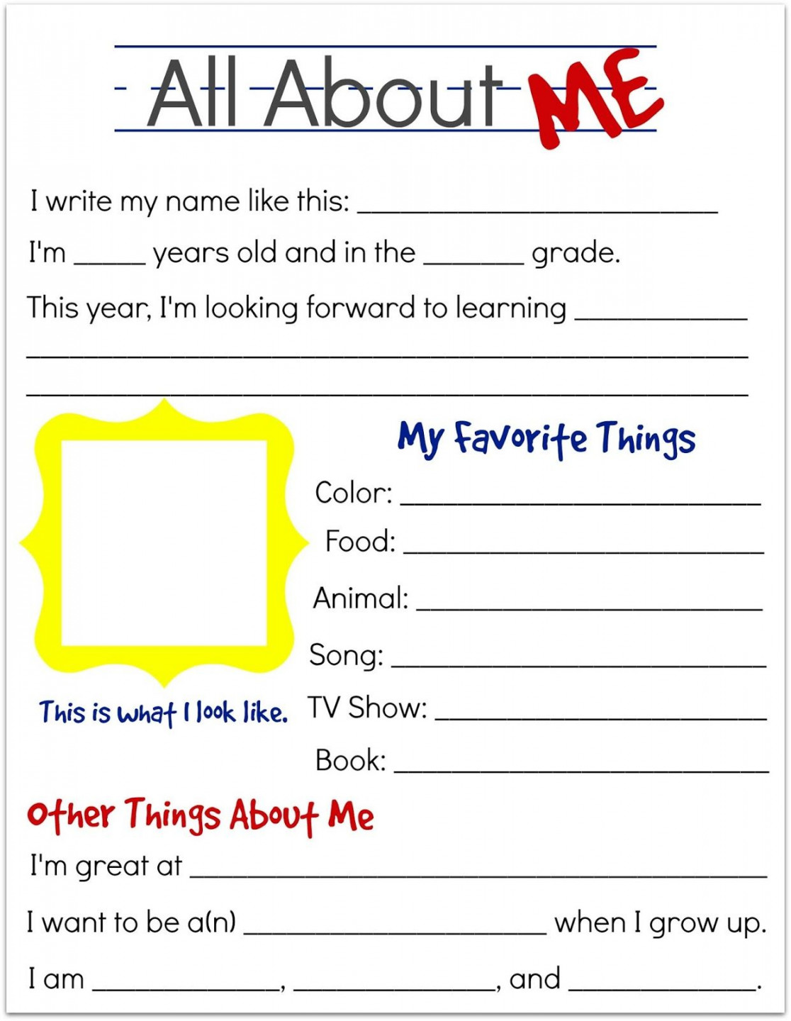 First Day of School Interview for Kids free printable  School