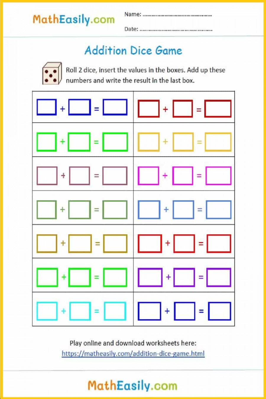 + Free Addition Games ONLINE + PRINTABLE