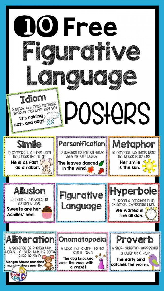 Free Figurative Language Posters  Figurative language, Teaching