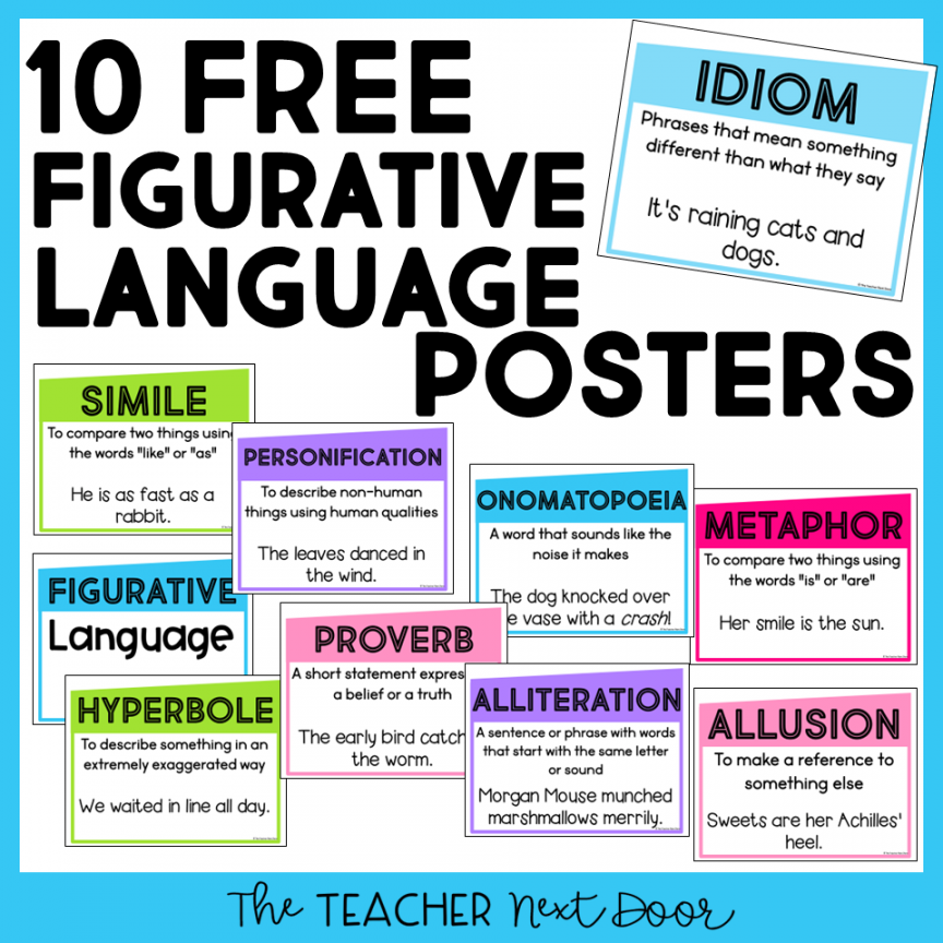 FREE Figurative Language Posters - The Teacher Next Door