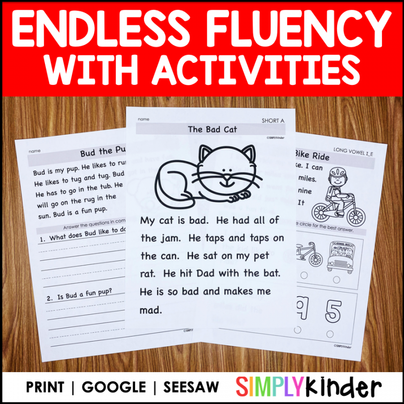 Free Fluency Passages for Kindergarten - Simply Kinder