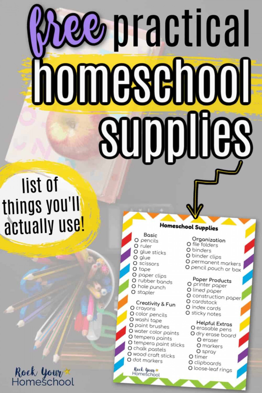 Free Homeschool Supplies List to Help You Make The Most of Your