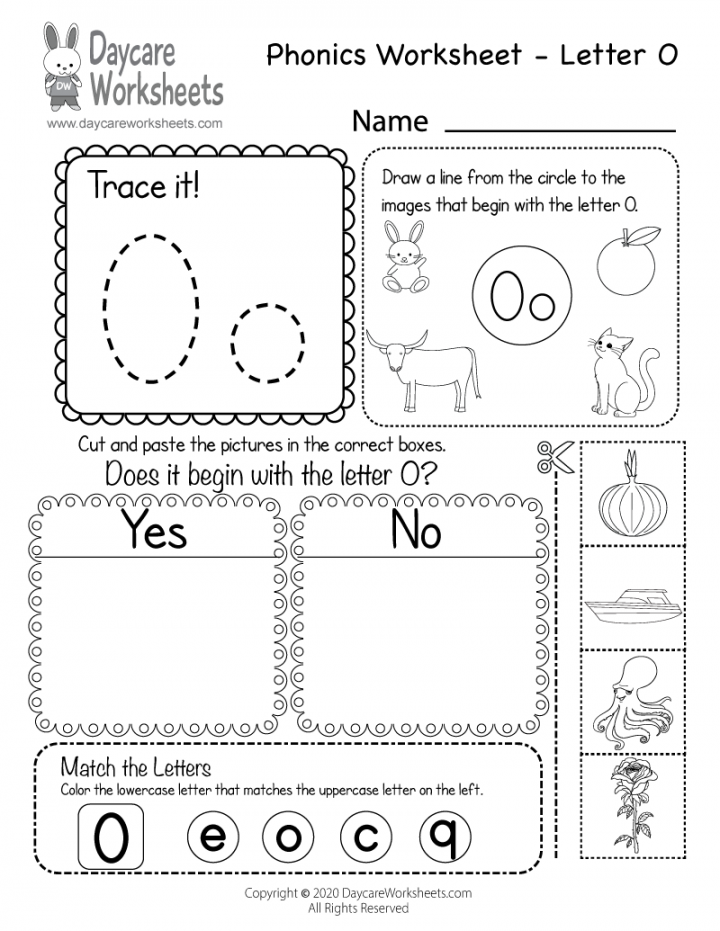 Free Letter O Phonics Worksheet for Preschool - Beginning Sounds