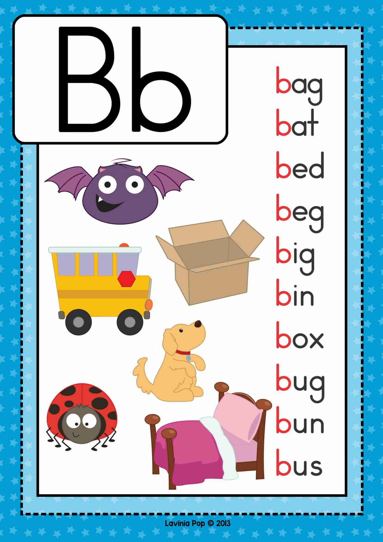 FREE Phonics Letter of the Week B  Back to School Alphabet