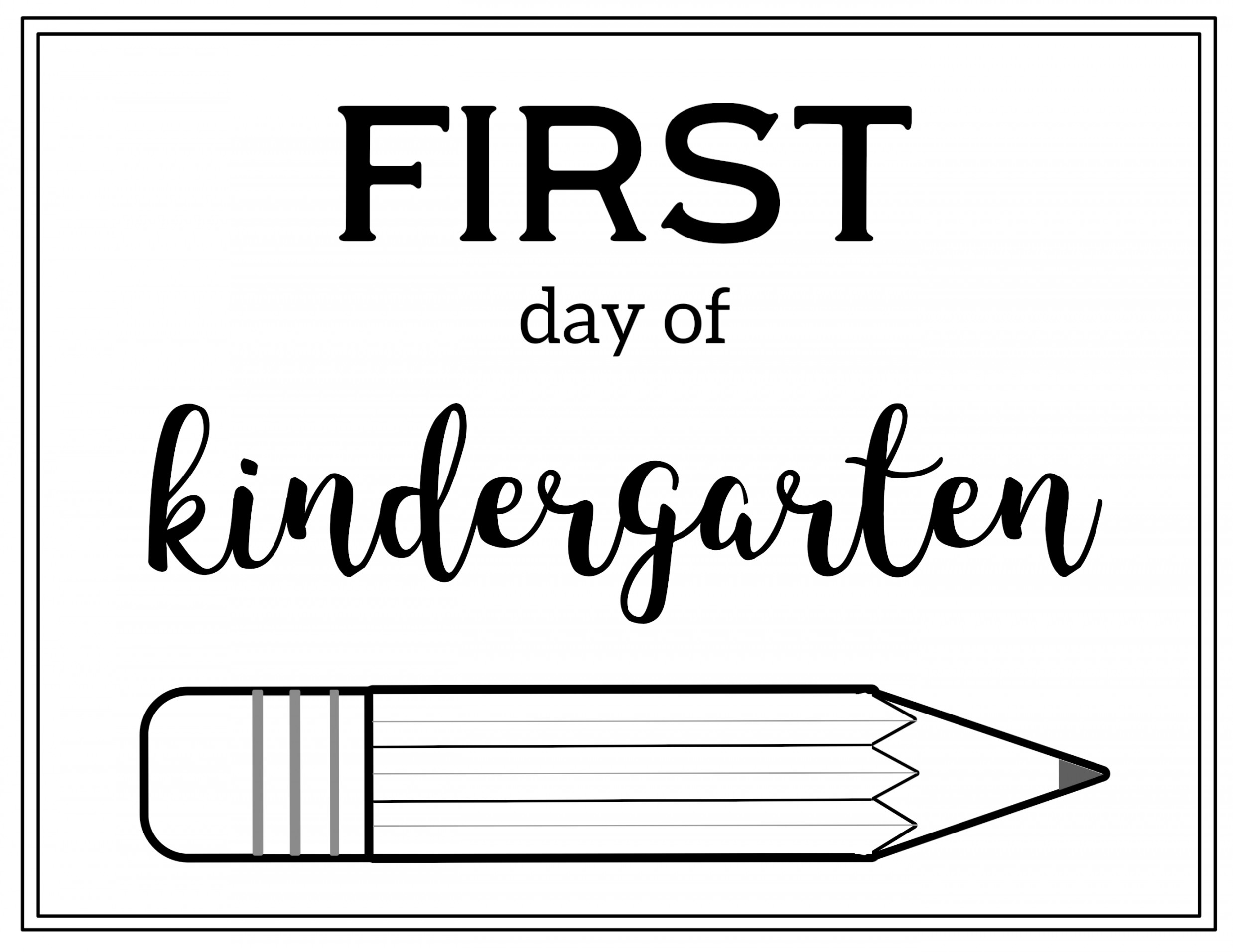 Free Printable First Day of School Sign Pencil - Paper Trail Design