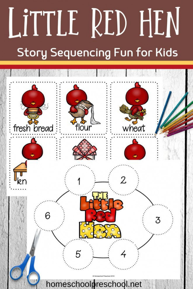 Free Printable Little Red Hen Sequencing Cards  Little red hen