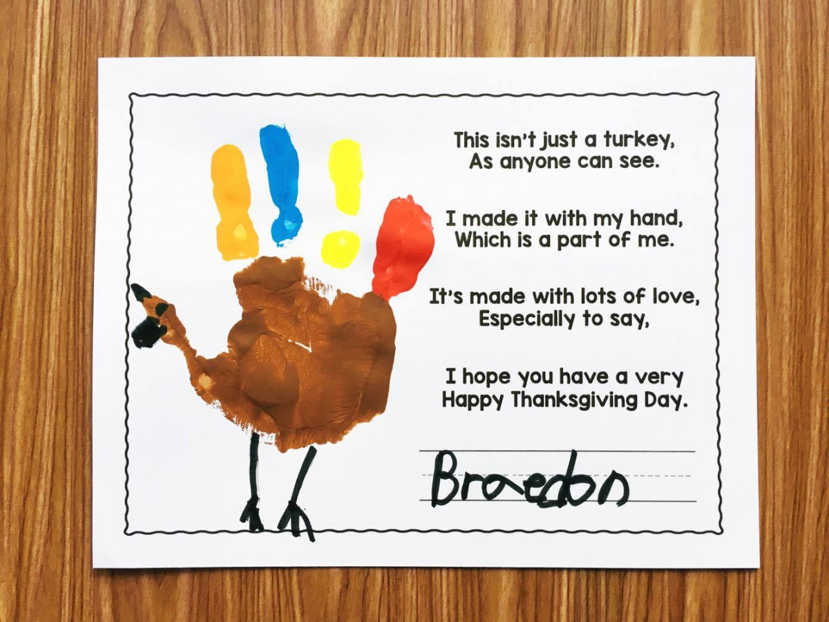 Free Turkey Handprint Poem - Simply Kinder