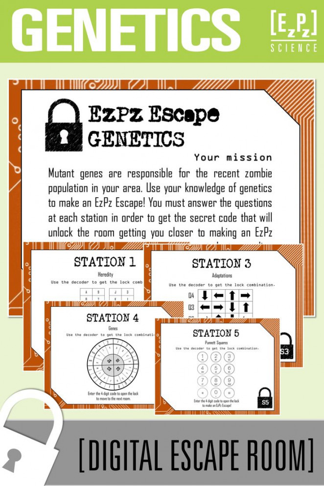 Genetics Escape Room Activity  Science Review Game  Science