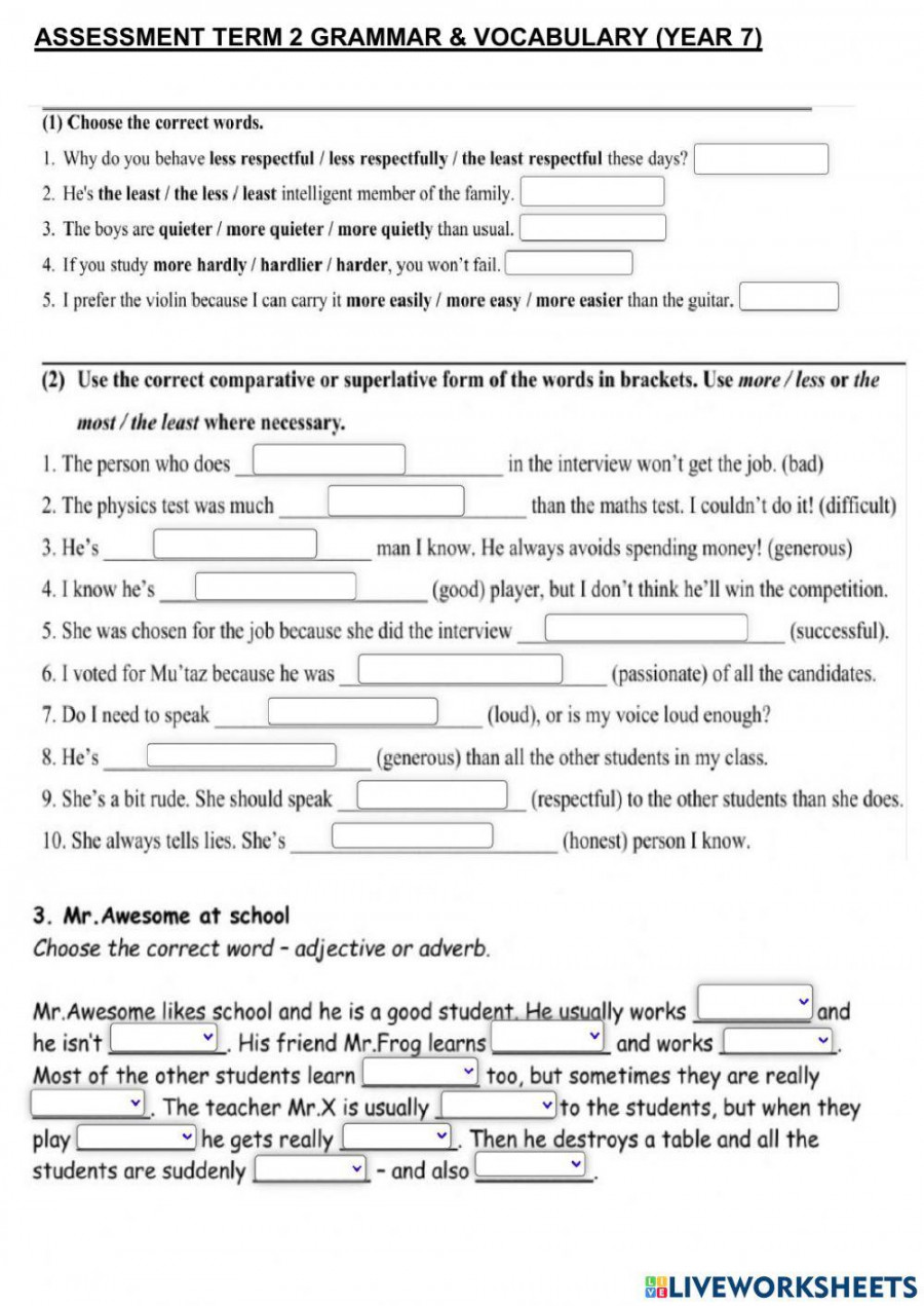 Grammar &vocabulary YEAR  worksheet  Live Worksheets