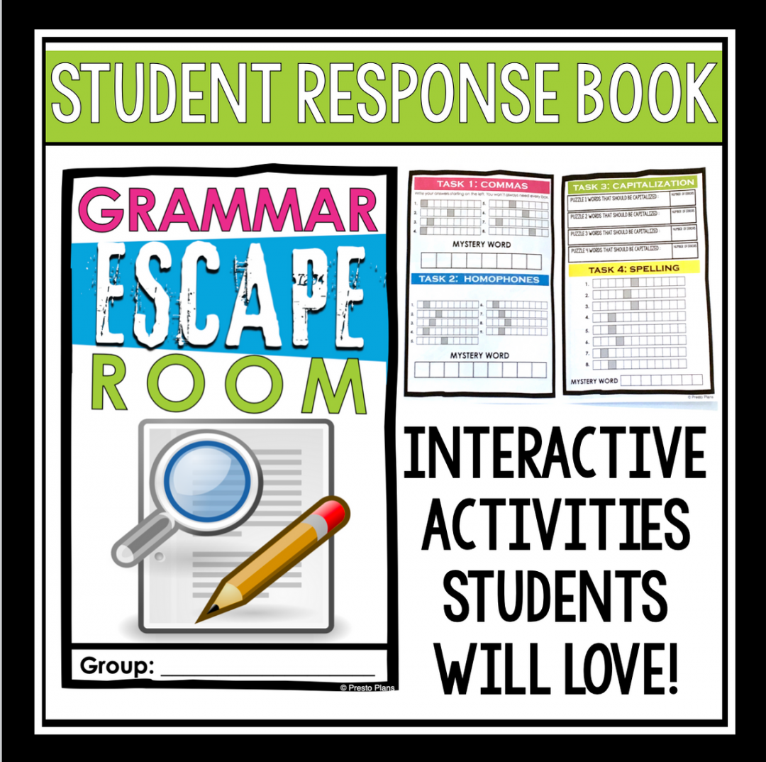 GRAMMAR ESCAPE ROOM ACTIVITY – Presto Plans