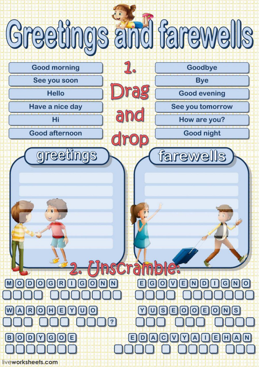 Greetings and Farewells worksheet  Live Worksheets