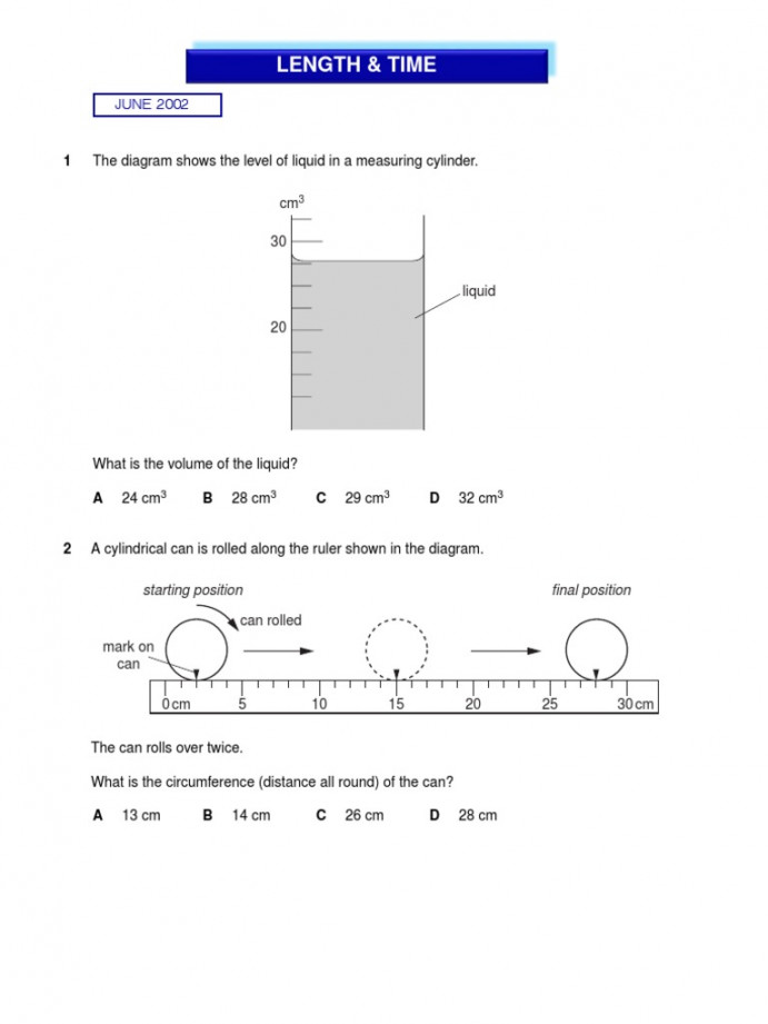 IGCSE Physics - Length and Time  PDF  Volume  Physics