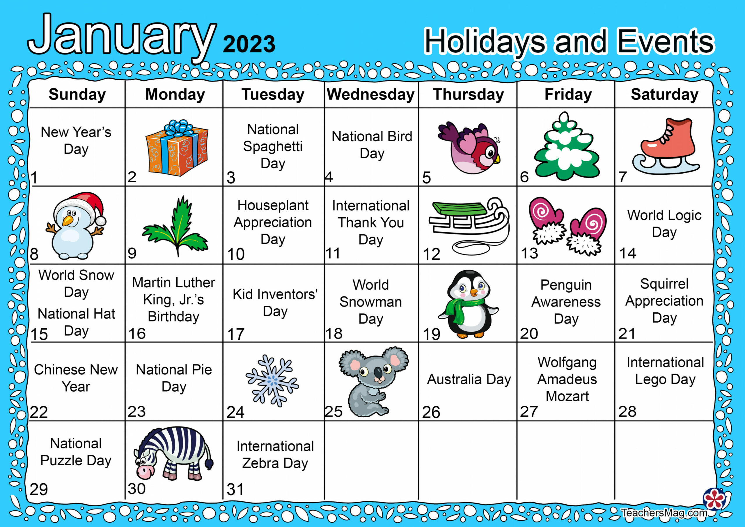 January Preschool Themes. TeachersMag