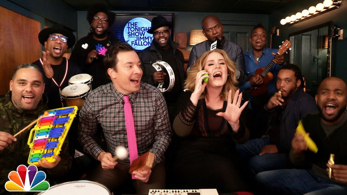 Jimmy Fallon, Adele & The Roots Sing "Hello" (w/Classroom Instruments)