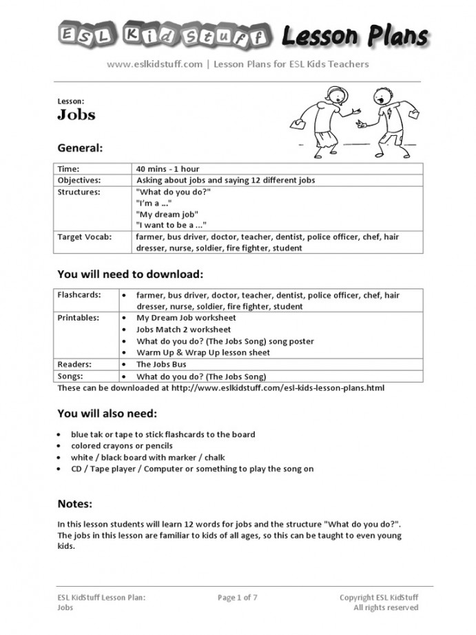 Jobs Lesson Plan  PDF  English As A Second Or Foreign Language