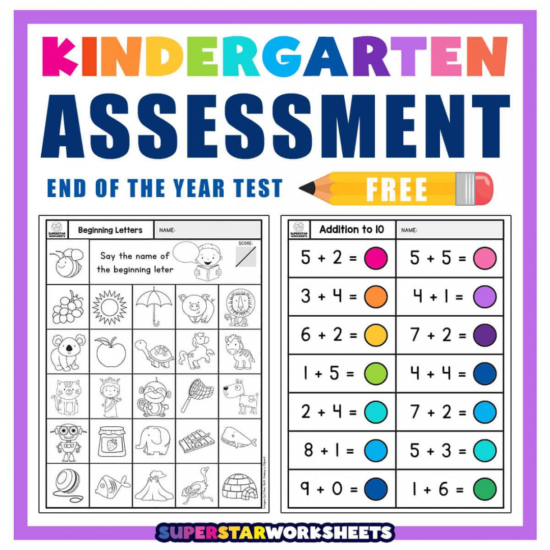 Kindergarten Assessment Worksheets - Superstar Worksheets