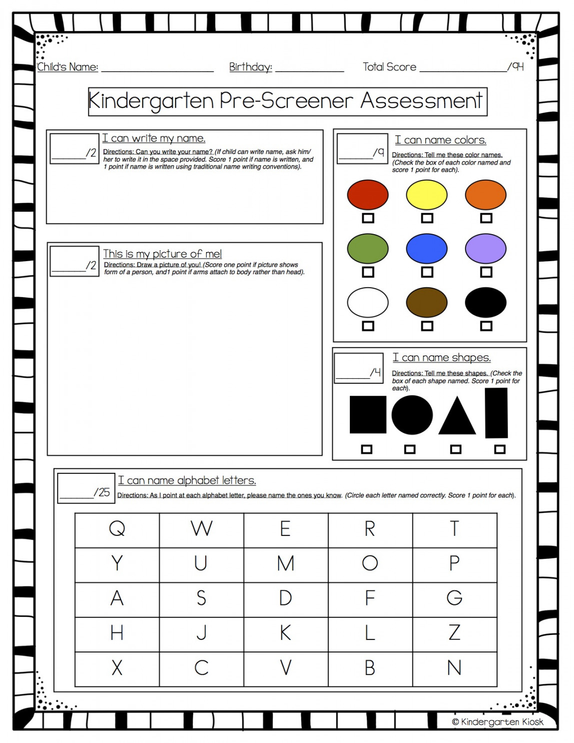 Kindergarten Pre-Screener — Kindergarten Kiosk