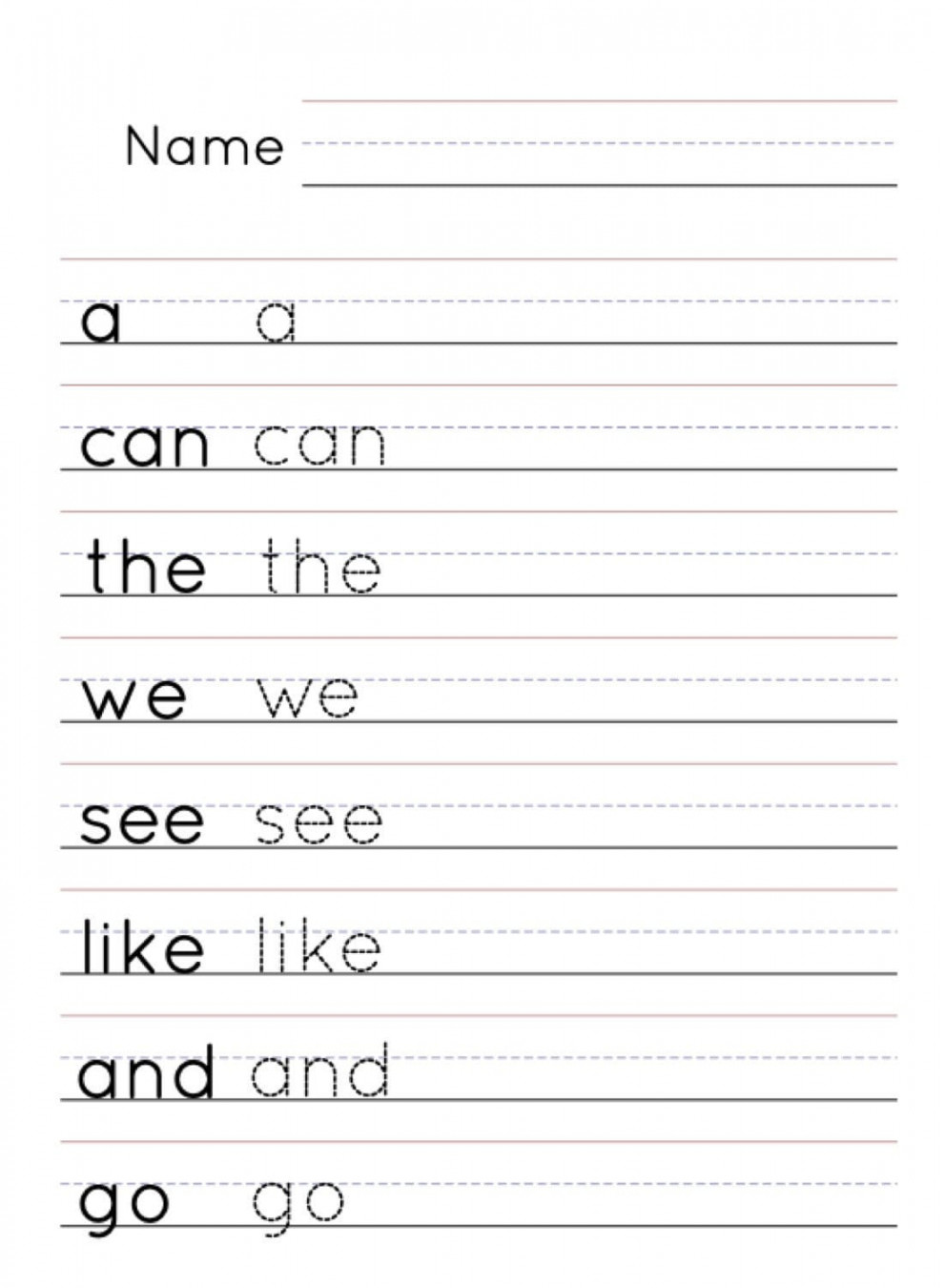 Kindergarten Sight Word Practice - Etsy