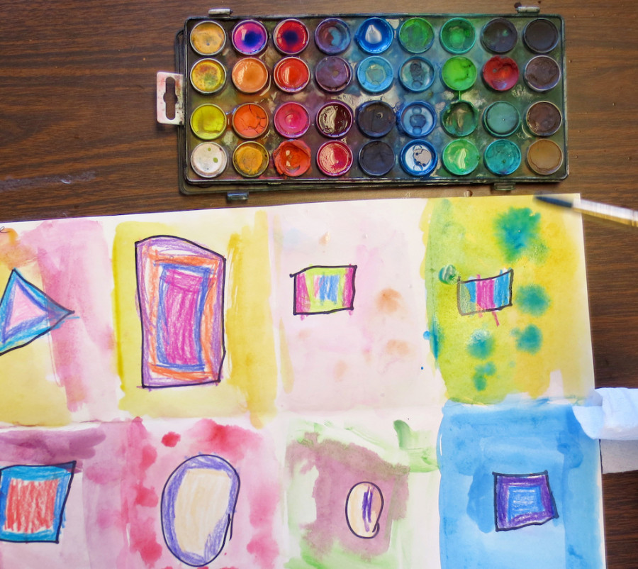 Kindergarten Watercolor Shapes – Art is Basic  An Elementary Art Blog