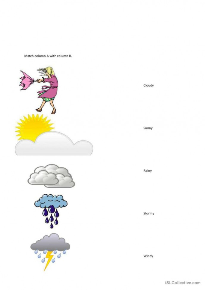 Kinds of Weather: English ESL worksheets pdf & doc