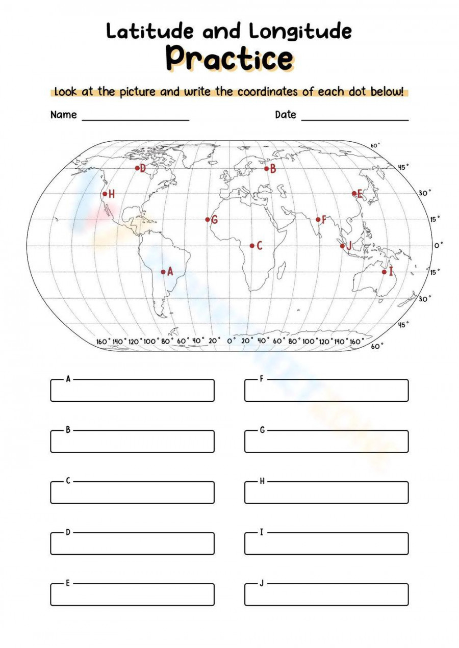 Latitude And Longitude Practice Worksheet