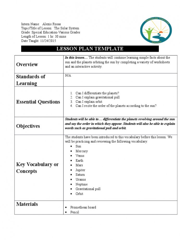 Lesson Plan - The Solar System  PDF  The Planets  Planets