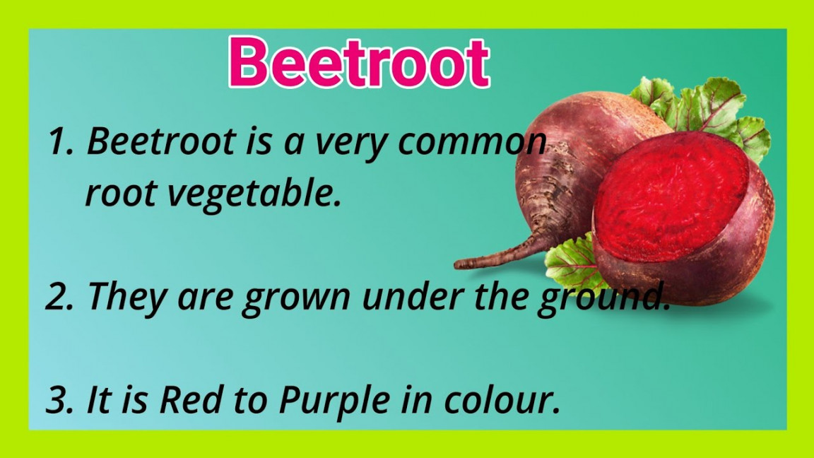 Lines on Beetroot🌰 in English  Essay on Beetroot  Ashwin