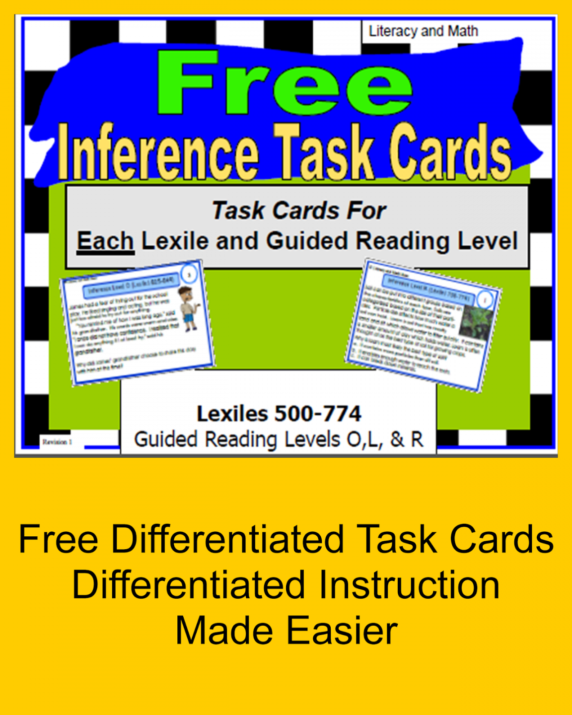 Literacy & Math Ideas: Free Inference Task Cards (Organized By