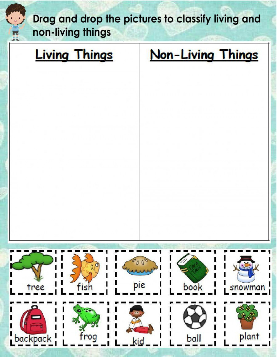 Living and non-living things exercise for First grade  Live