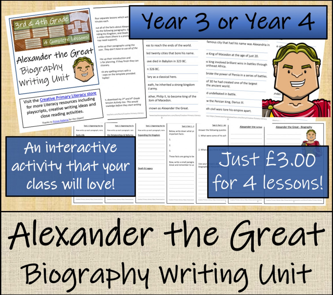 LKS History - Alexander the Great Biography Writing Activity