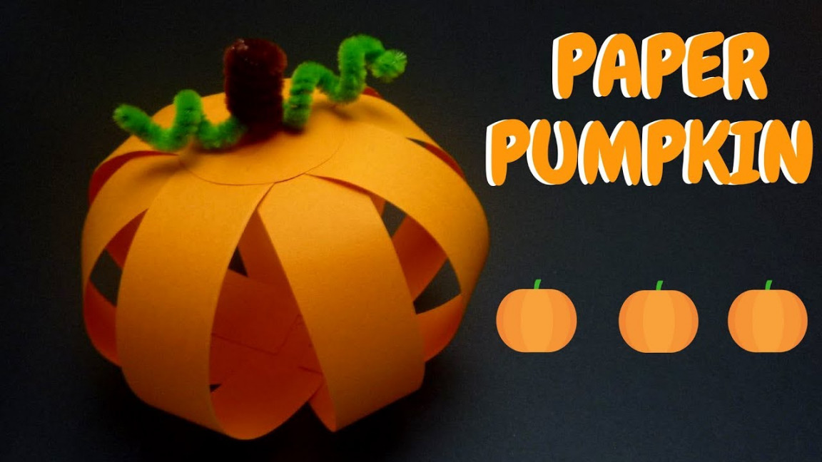 Make a Paper Pumpkin Using Strips of Paper  Paper Crafts for Kids