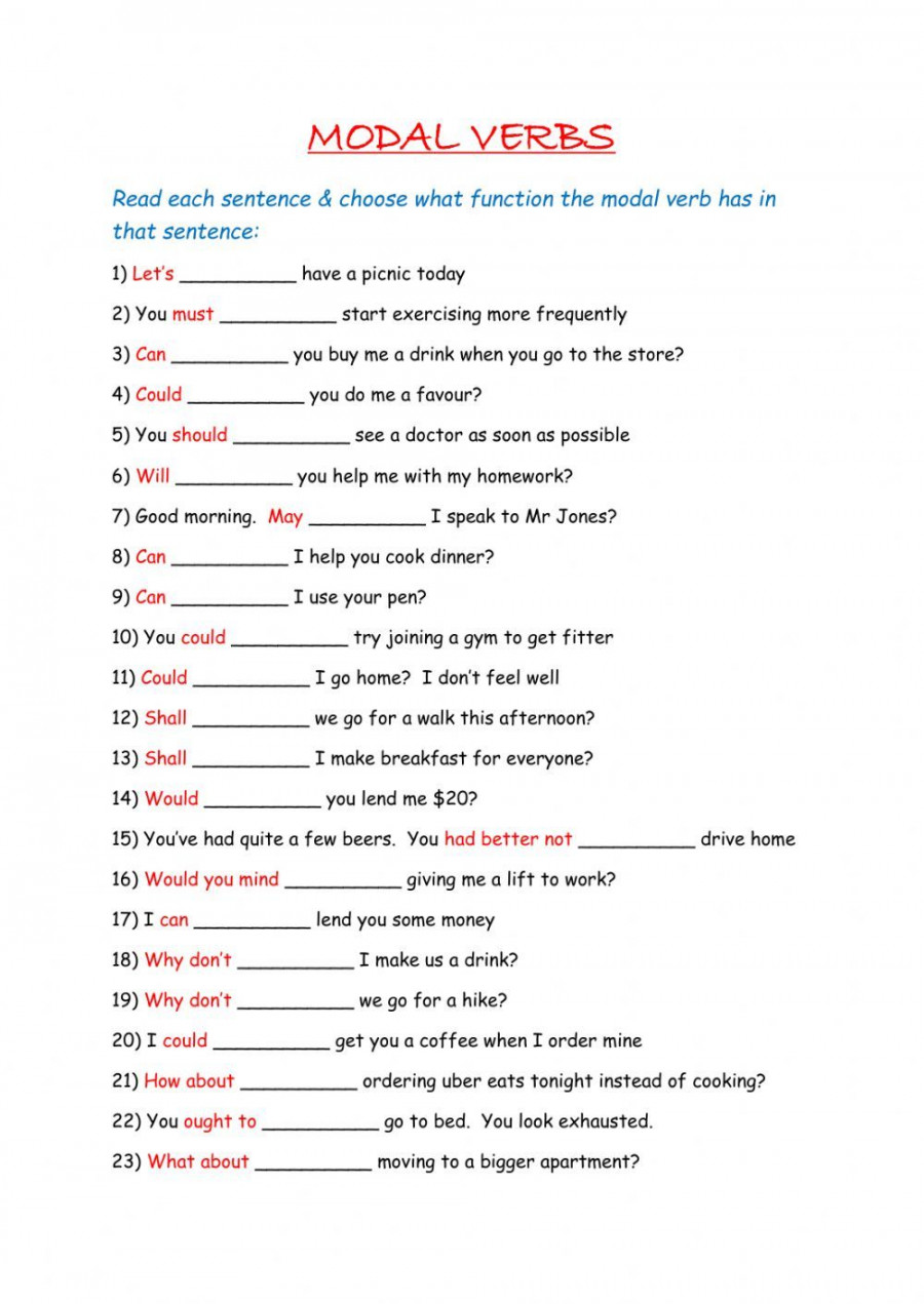 Modal Verbs interactive and downloadable worksheet