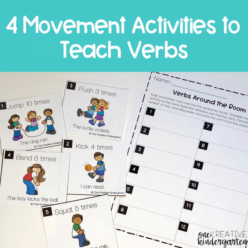 Movement Activities to Teach Verbs  One Kreative Kindergarten