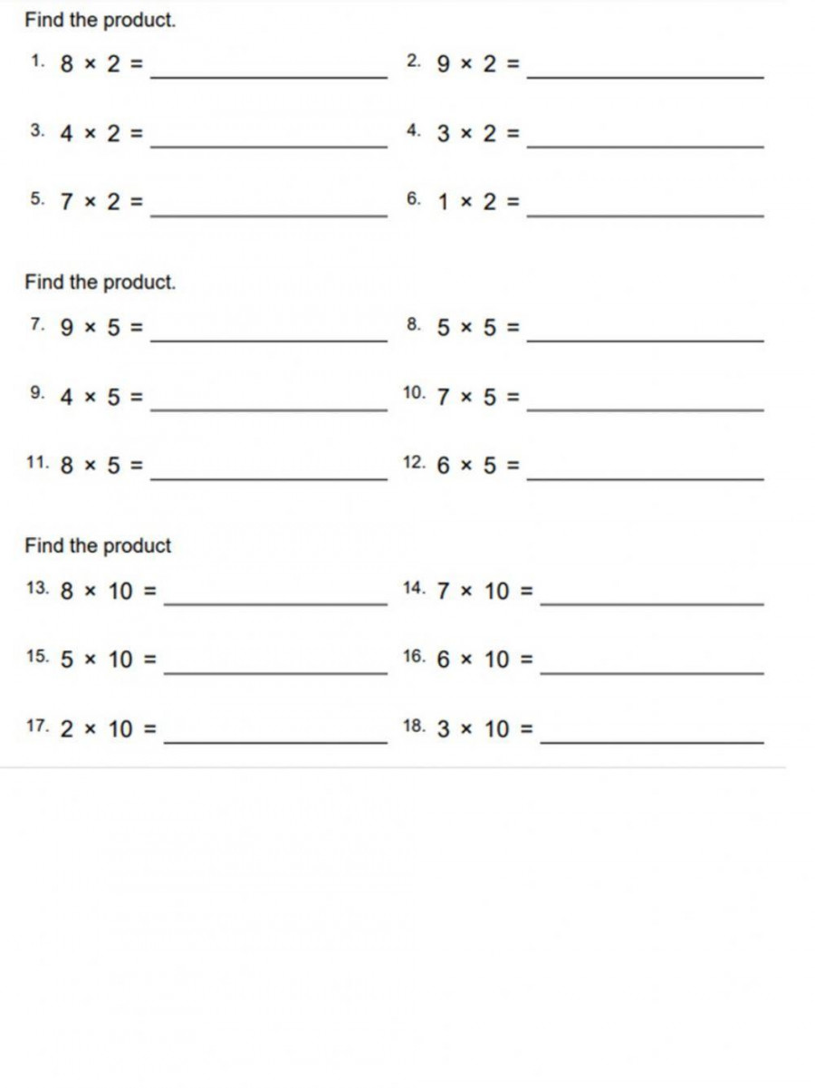 Multiply by , ,  worksheet  Live Worksheets