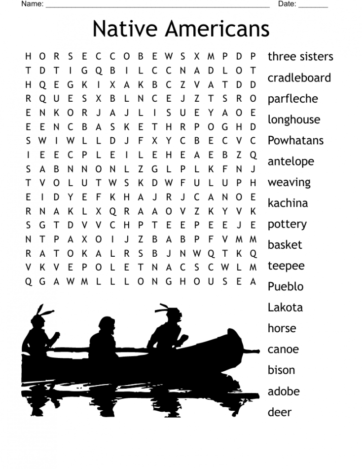 Native Americans Word Search - WordMint