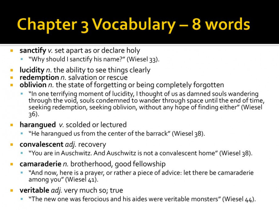 Night Vocabulary Chapters ppt download