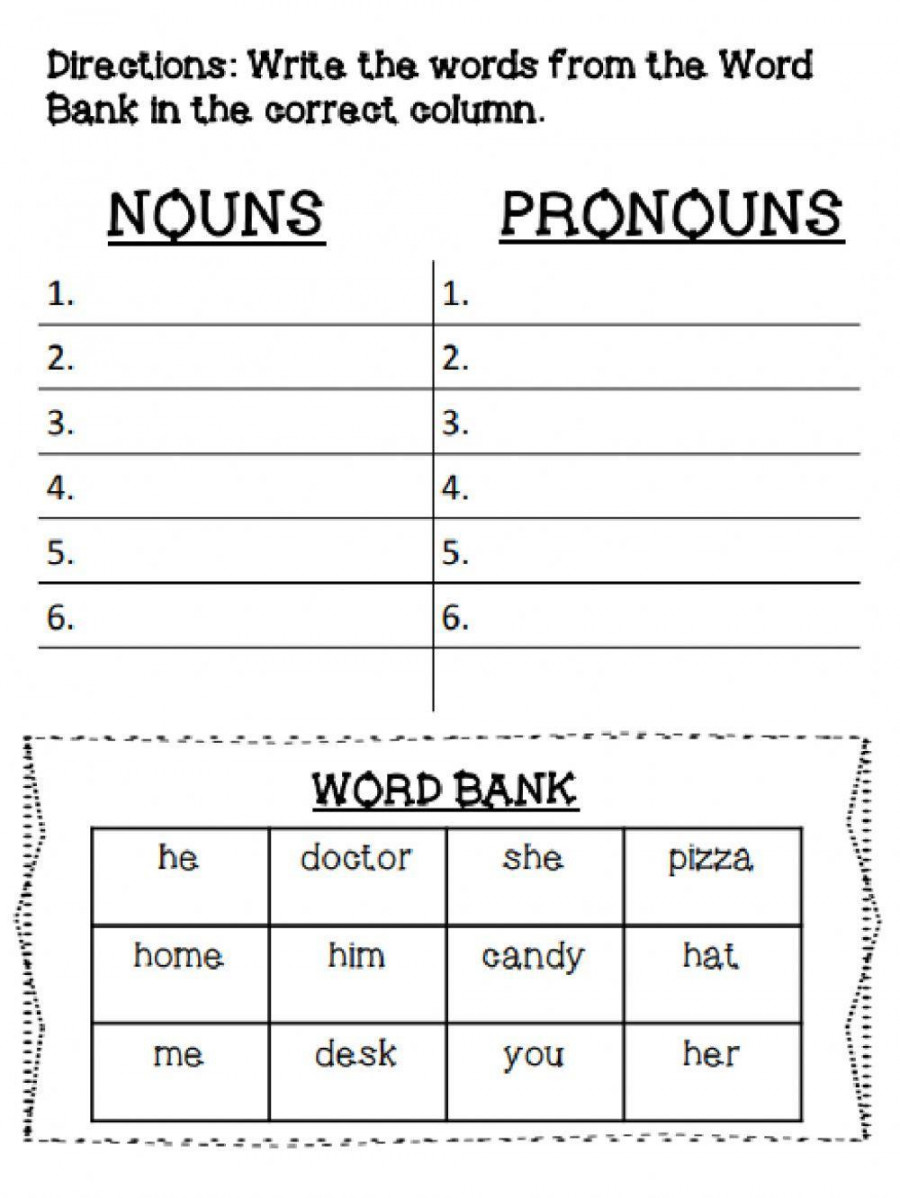 Nouns and pronouns worksheet  Live Worksheets
