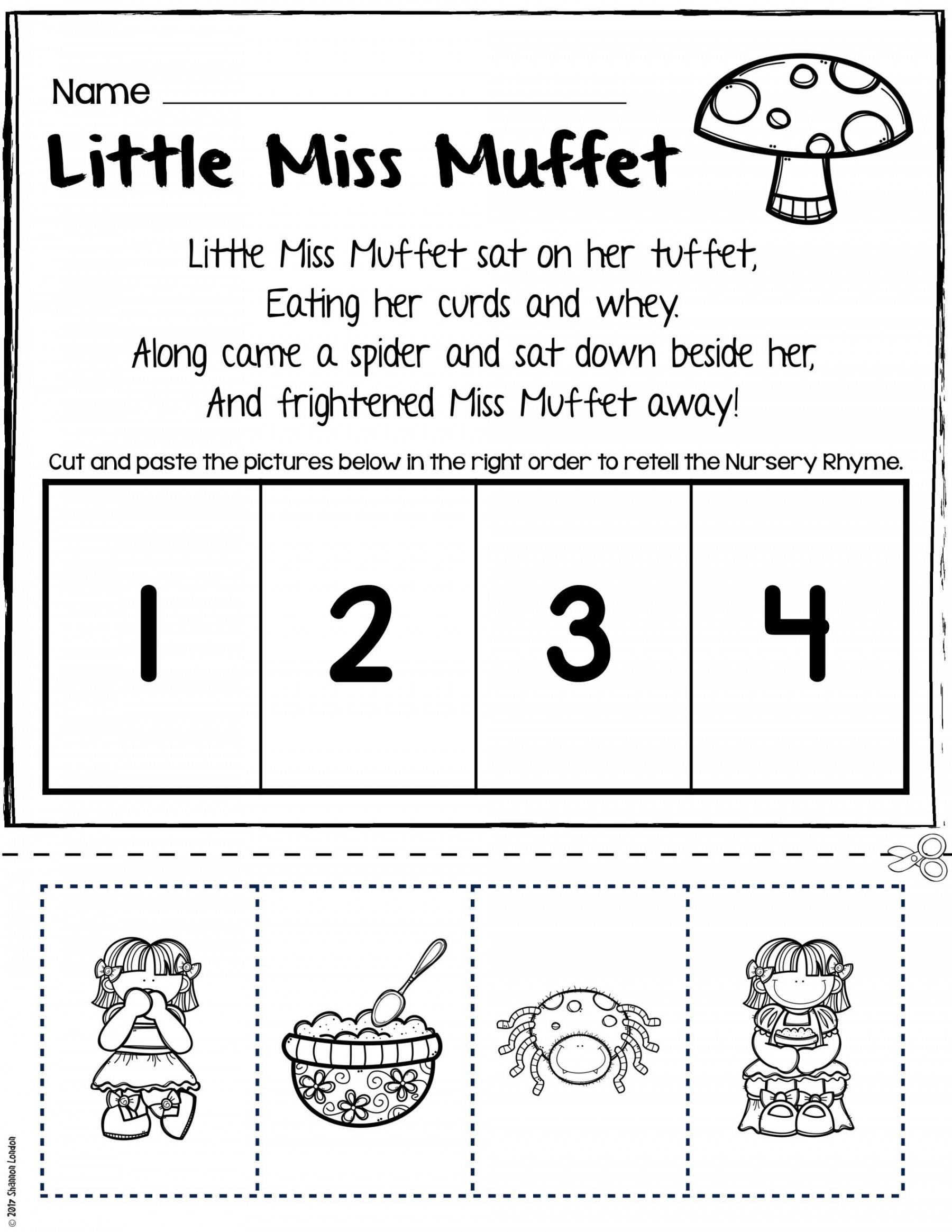 Nursery Rhymes Worksheets for Story Retelling Practice  Rhyming