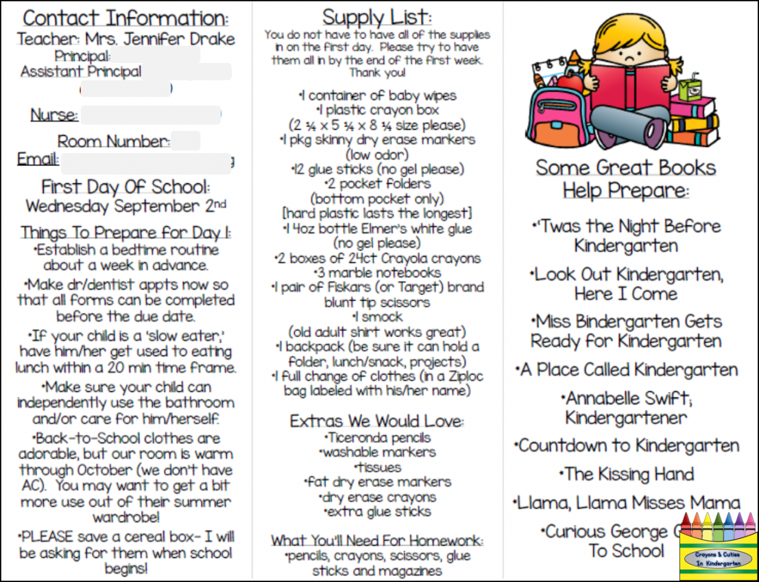 Parent Pamphlet for Kindergarten!  Kindergarten curriculum, Pre