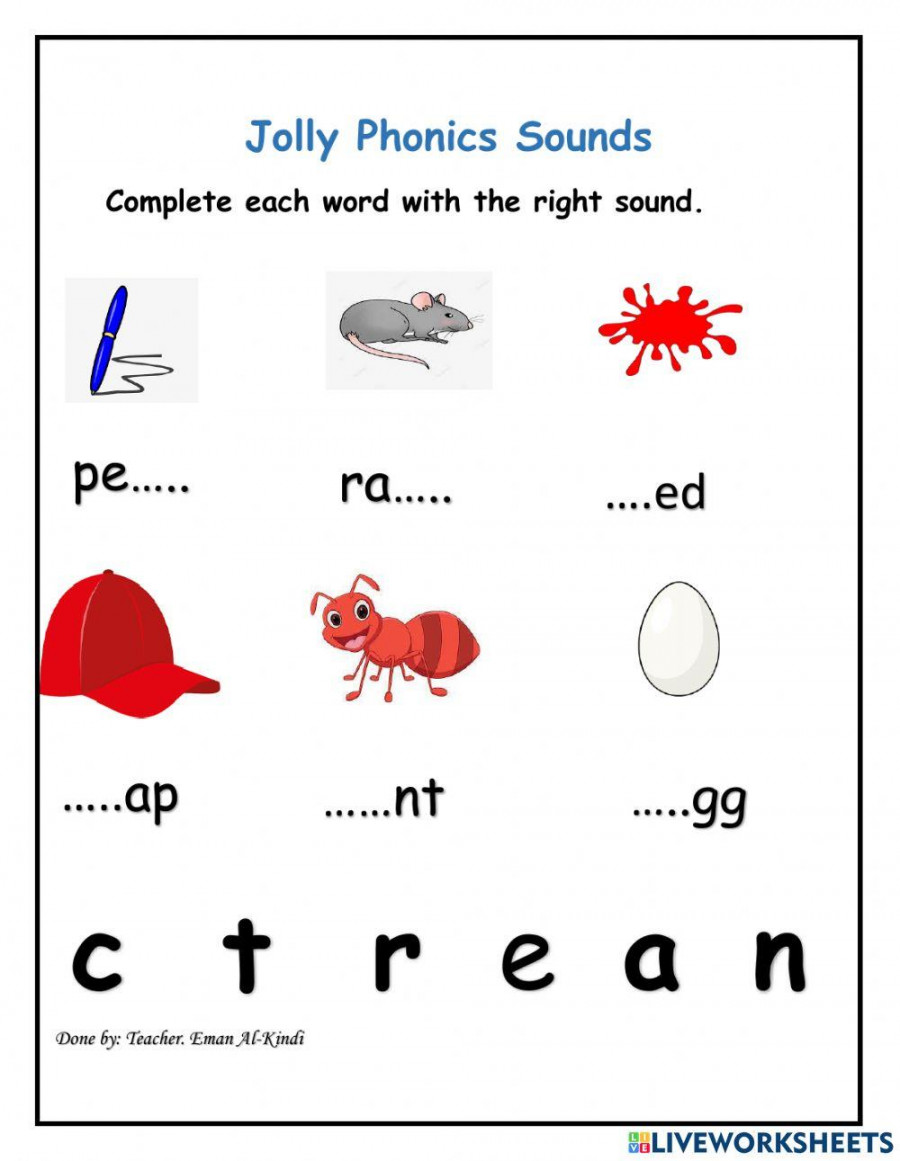 Pdf online worksheet: Jolly Phonics  Live Worksheets